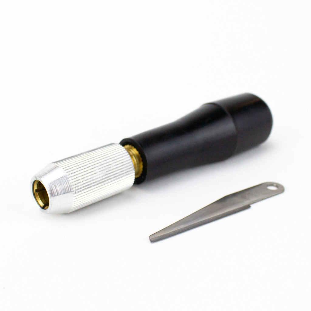 K7 Wood Carving Knife, Black Plastic Handle with Scabbard (Carded)