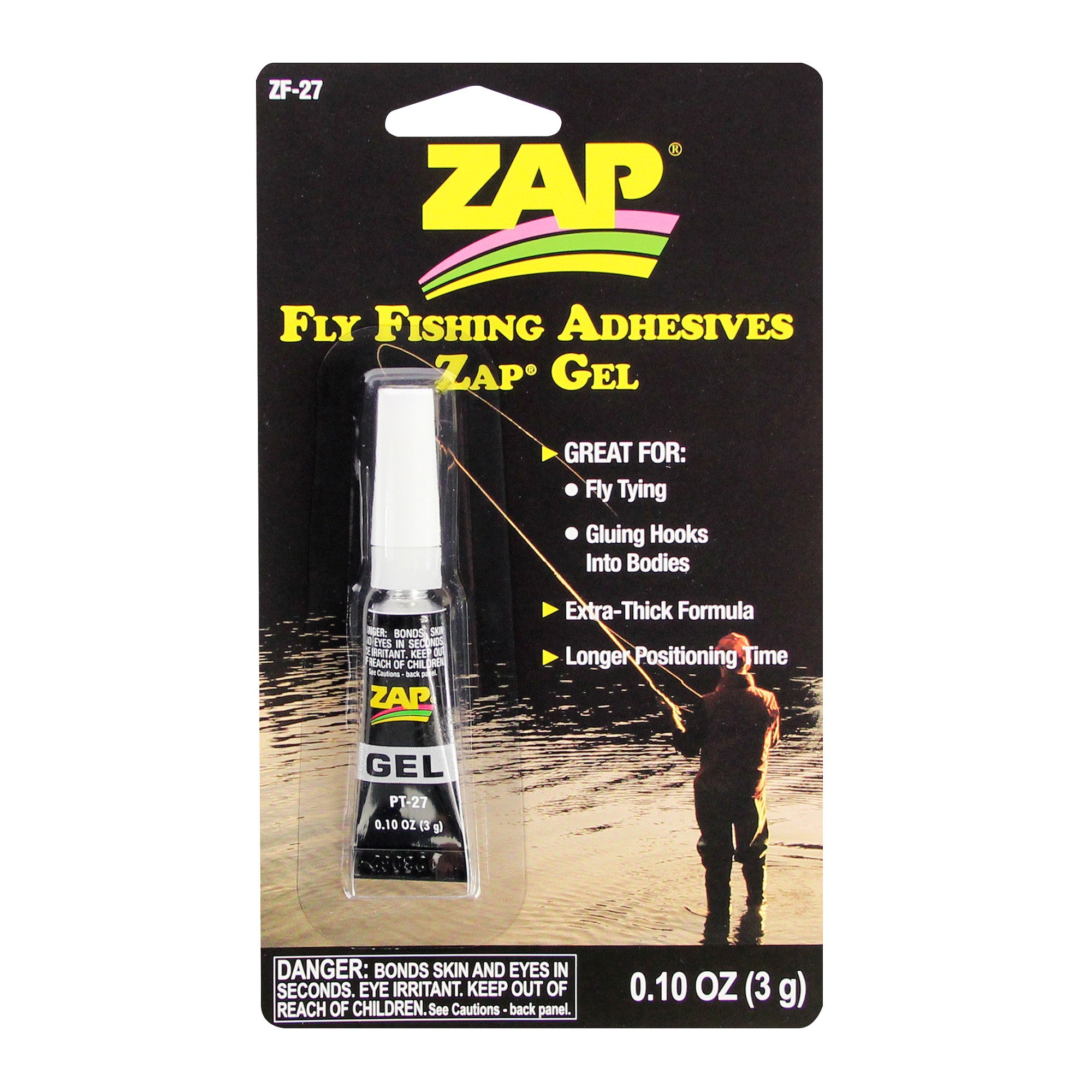 Fly Fishing Adhesives Zap Gel (0.10oz, 3g)