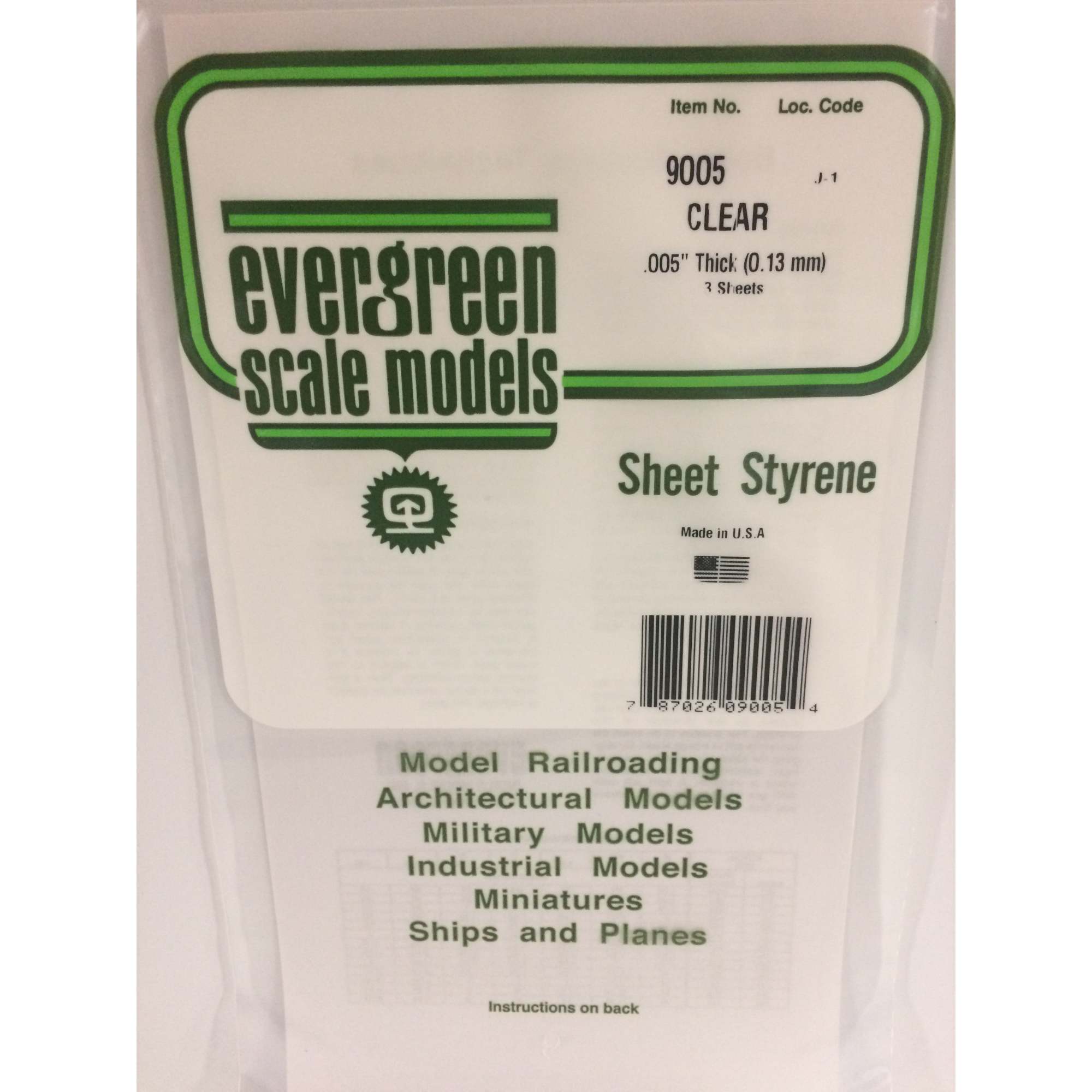 6x12in (~15x30cm) Clear Sheet .005in (~0.13mm) Thick (3 per pack)