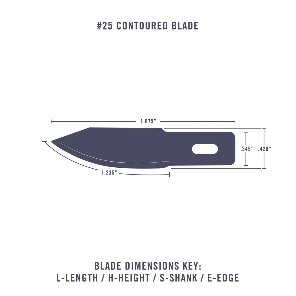 #25 Contoured Blade, Shank 0.345" (0.88 cm) (5 pcs) (Carded)