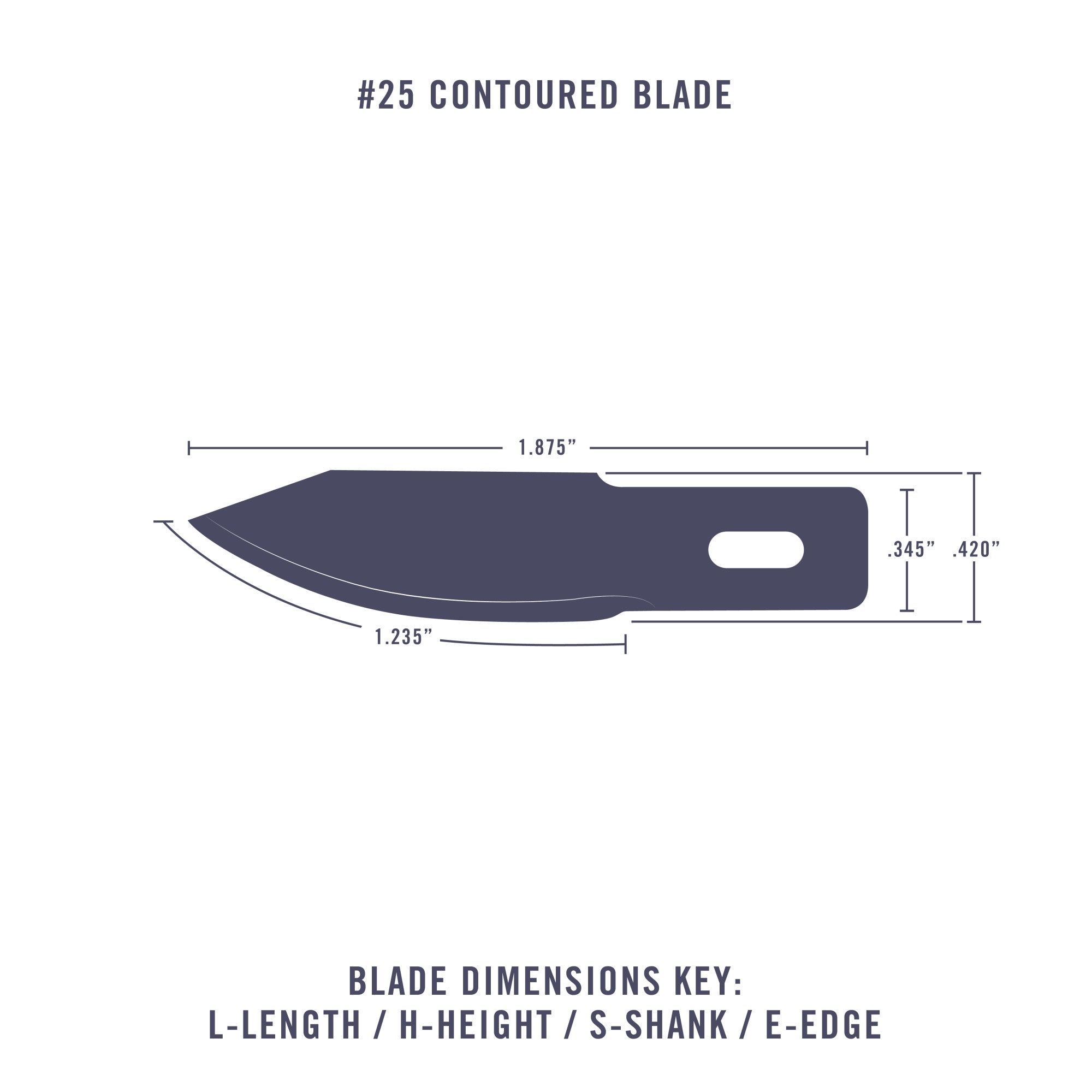 #25 Contoured Blade, Shank 0.345" (0.88 cm) (5 pcs) (Carded)