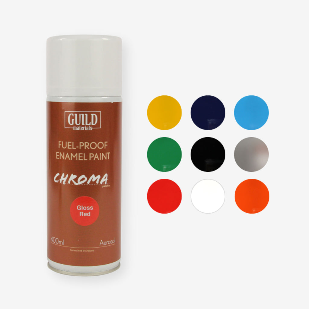 Chroma Enamel Fuelproof Paint Gloss Red (400ml Aerosol)